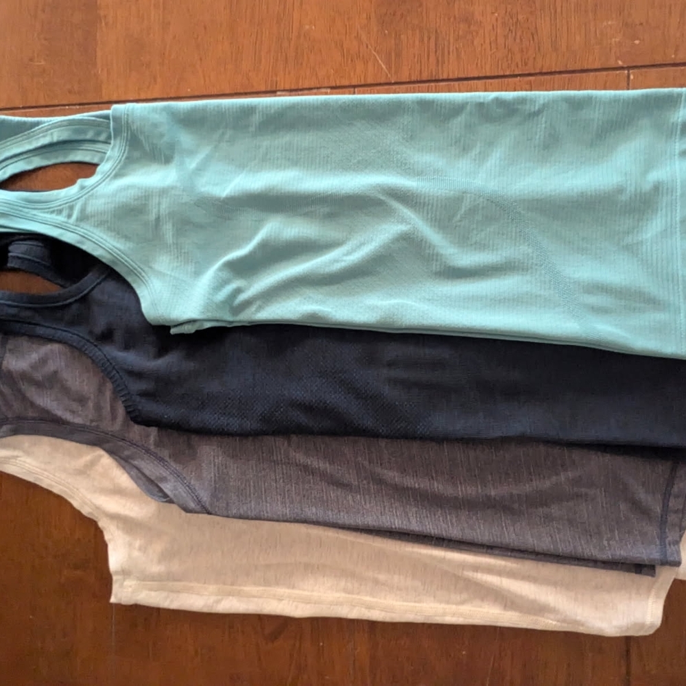 lululemon athletica Racerback Tank Tops — Mint, Black, Charcoal, Cream